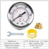 1/8'' NPT Fuel Pressure Gauge 0-15PSI 0-1Bar & Wrench Adaptor Kit Double Scale Pressure Gauge for Fuel Injections System