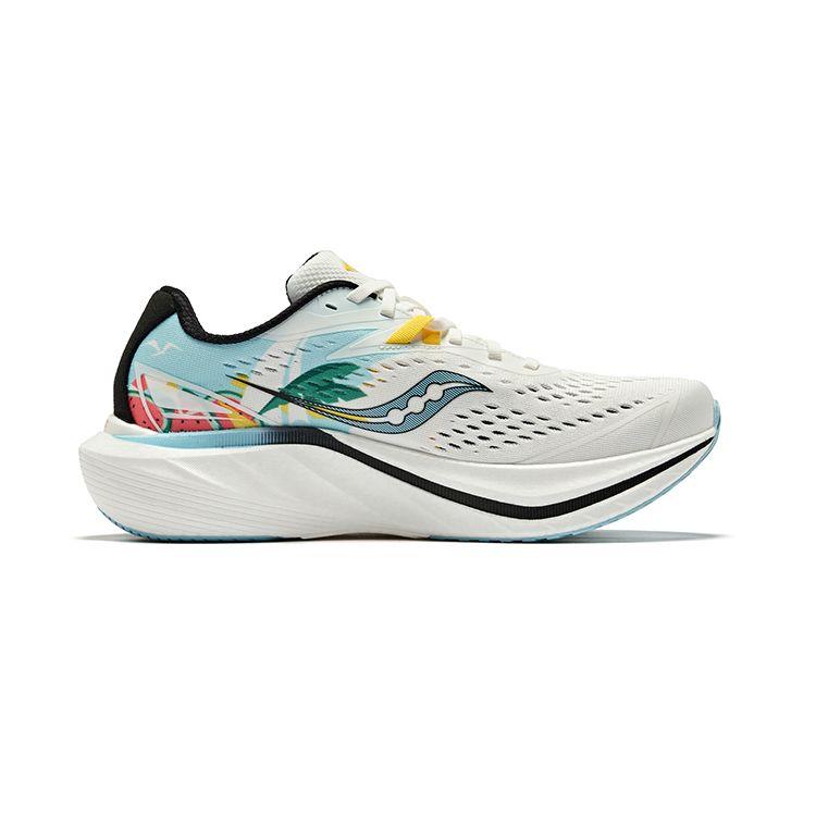 SAUCONY Slay Full Speed 2 Chaussures de Course Professionnelles pour Marathon Entraînement Plaque Carbone Coupe Bas Unisexe Chaussures de Course Blanc Noir S28234-5