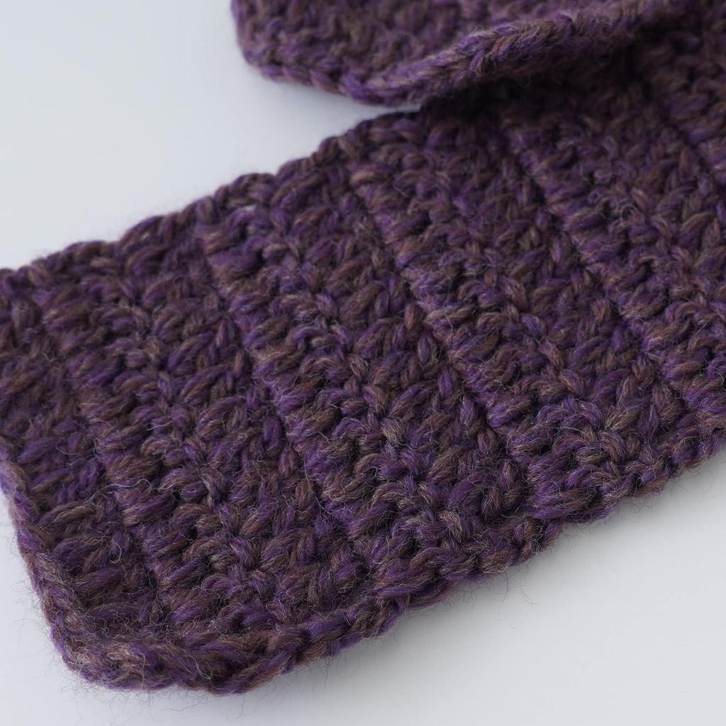 Raw Wool Itohenlab. Knitting Kit for Beginners BC-3 Long Crochet Mini Scarf, Purple