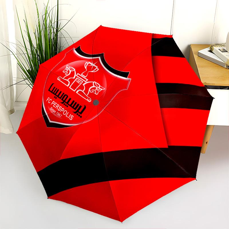 Persepolis FC Pattern, Automatic Folding Umbrella, Portable and Foldable Design, 8 Ribs, a Christmas or Birthday Gift.