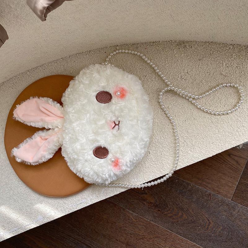 Cute Rabbit Mini Crossbody Bag With Zip Closure And Inner Pocket For Women