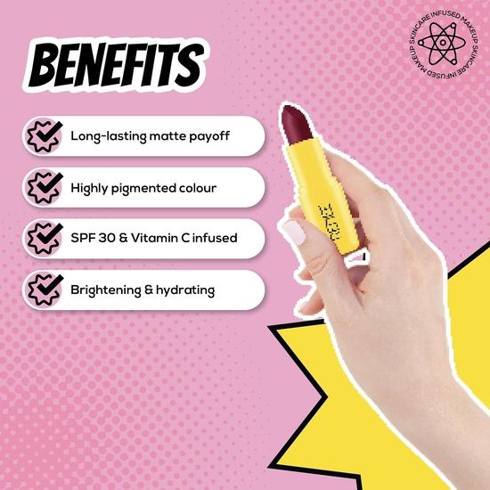 RENEE Everyday Matte Lipstick - Cupcake, Lightweight & Long Lasting, Intense Color Payoff with Creamy Matte Finish, Enriched  & SPF 30,3 Gm