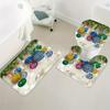 4Pcs Luxury Merry Christmas Shower Curtain Sets Waterproof  for Bathroom Non-Slip Bathroom Rugs Lid Toilet Cover Bath Mat