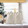 Natural Cotton and Linen Bundle Pocket Soft Drawstring Storage Bag Beige 15 Pack