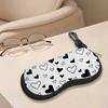 Cute Black and White Heart Print Soft Eyeglasses Sunglasses Case,Portable Eyewear Protective Pouch,Lightweight Travel Glasses Accessories