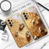 Brilliant Gold Diamonds For Samsung A 01 52S A04 A05S A10 A12 A13 22 23 24 36 42 M02 Note 10 20Ultra 8 9 Golden Glass Phone Case