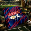 Lyonnais Football Crest Blanket Lightweight Ideal Bedding Blanket Perfect for Travel, Camping, Living Rooms, Offices, Sofas, Fan Christmas Gift