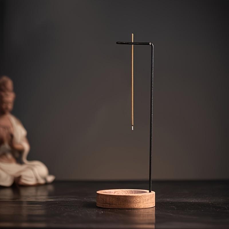 Zen-Inspired Wooden Incense Holder with Ash Catcher - Ideal for Meditation & Home Decor