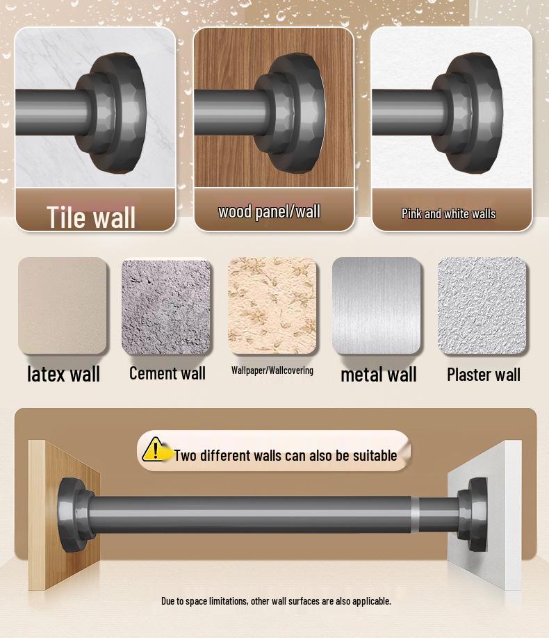 Universelle rostfreie Aluminium-Teleskop-Vorhangstange: Langlebig, Einfach zu installieren für Schlafzimmer und Badezimmer.