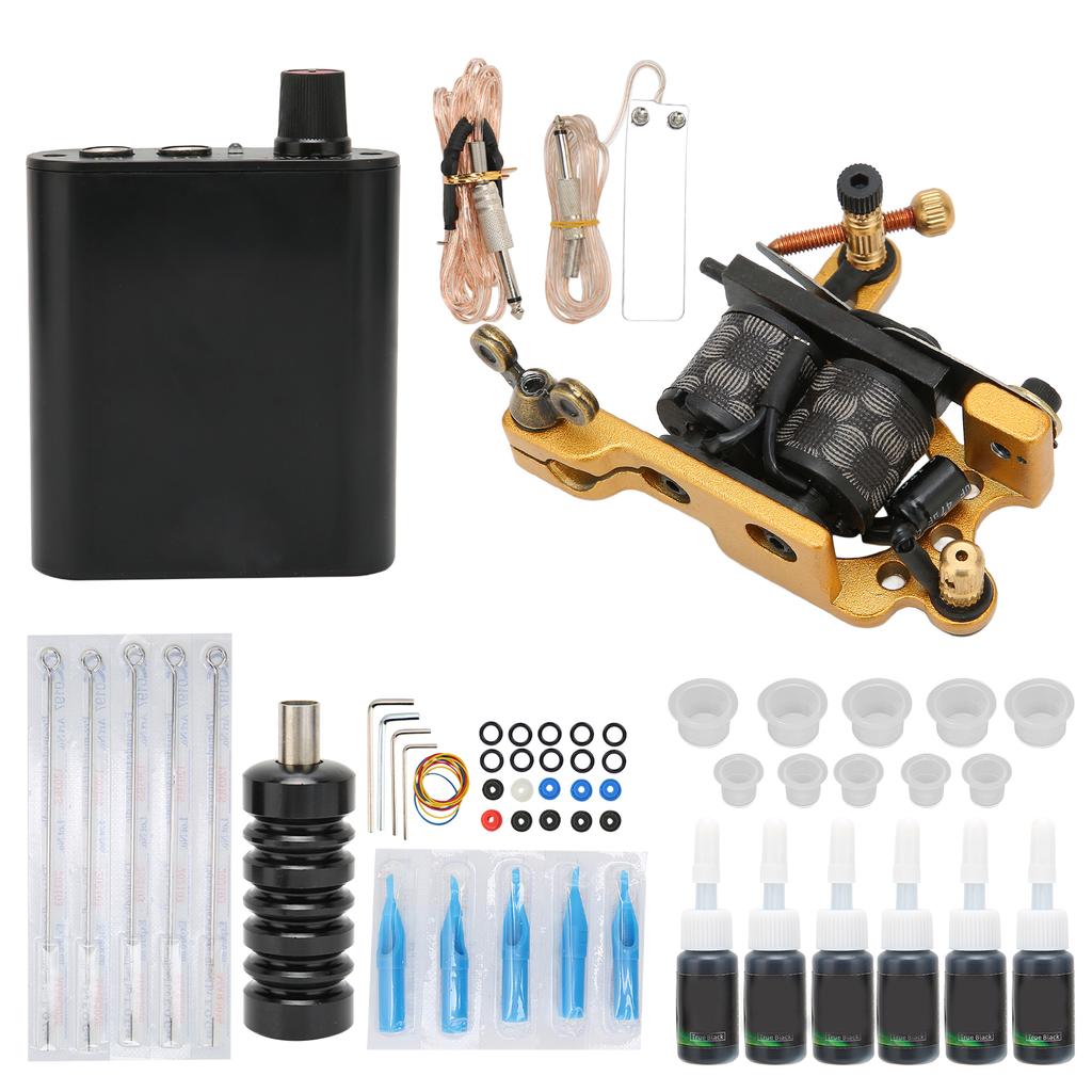 Coil Tattoo Machine Power Supply Clip Cord Foot Pedal Practice Tattoo Ink Beginner Tattoo Kit