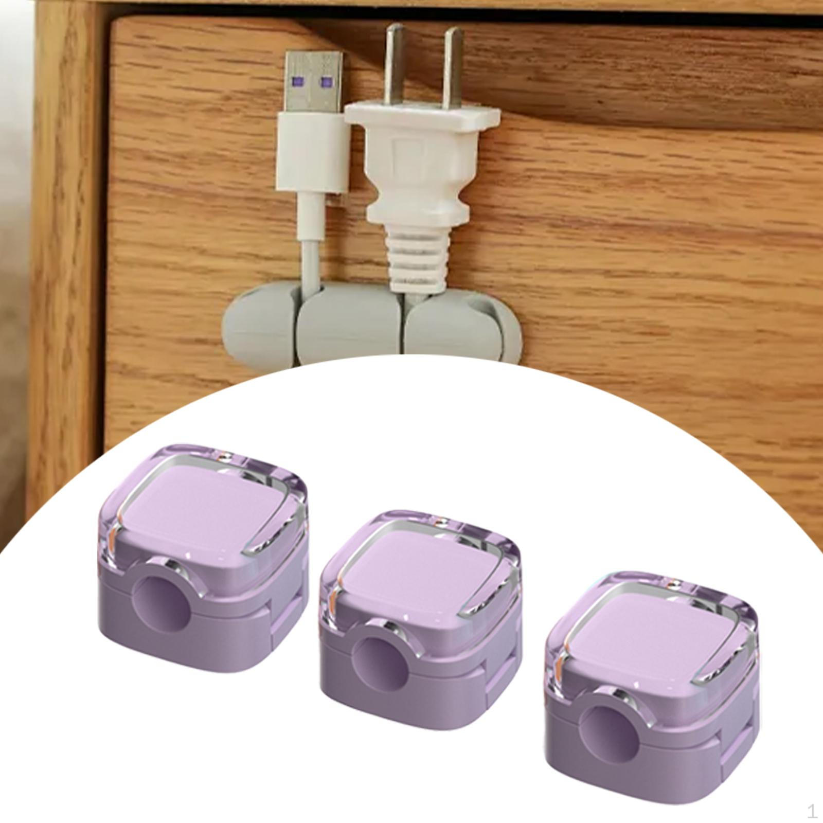 

3 шт. Кабельные зажимы Органайзер для шнура Управление Fashion Keeper Держатель для хранения для офиса Purple