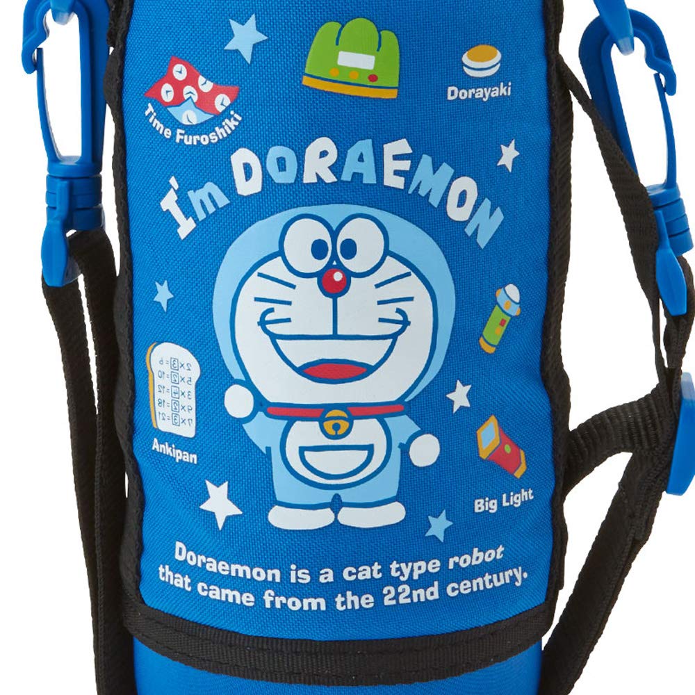 Sanrio Water Direct Stainless Steel Doraemon Includes Pouch with Shoulder Name Character SANRIO Children's Bottle, 620ml, Drinking, One-Touch Cup,