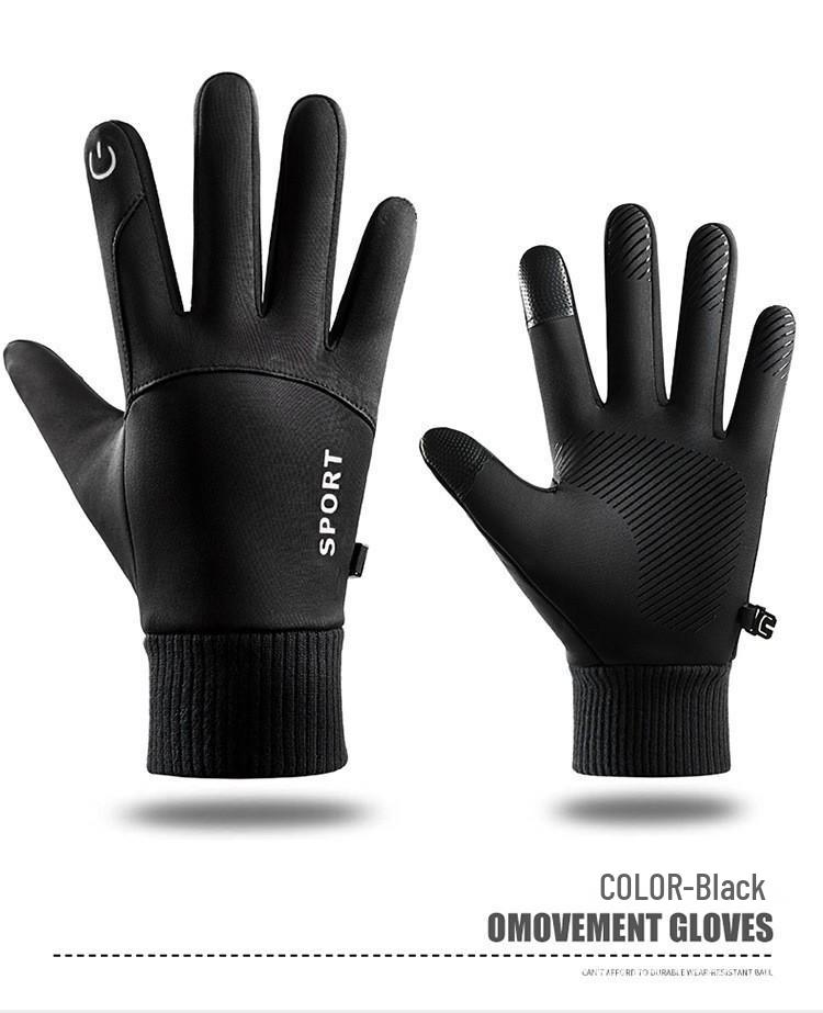 Men's Warm Waterproof Cycling Gloves - Touchscreen, Non-Slip, Cold-Proof for Autumn/Winter