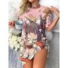 Long T-Shirt Nightgown, Summer Loose Lazy Style Mid-Length Short-Sleeved Top