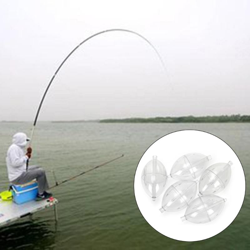 5 Stück Kunststoffe Klar Schwimmer Angeln Slip Cast Spin Float Oval Blasen Float Bobbers Bojen Slip Bobbers Bissanzeiger