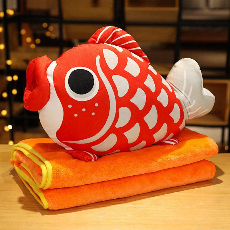 Creative Koi Fish Hand Warmer Pillow Plush Toy Home Sofa Pillow Cushion Office Nap Air Conditioning Blanket