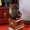 Miniaturní retro gramofon pro panenky s hudbou Mini gramofonová deska Simulace Gramofon Řemesla Domácí model Hračky Dekorace