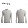 LUOZI Men's Stand Collar Half-Zip Cashmere Sweater