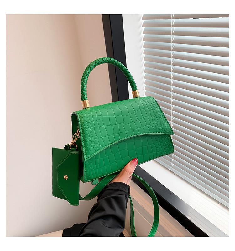 Pu Small Square Bag With Top Flap For Casual Daily Use