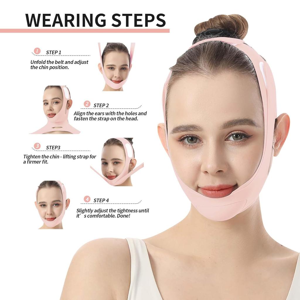 Face Lift Tape - V Line Lifting Mask Chin Strap for Sleeping, Adjustable Face Lifting Strap, 3D Contoured Design Facial Lifting Belt, Double Chin