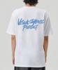 BY.L Graffiti Logo Short Sleeve T-Shirt White Sky Blue
