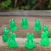 Set of 15 Green Luminous Miniature Frogs Resins Figurines Glow In Dark Ornaments for Home Garden Landscape Decoration