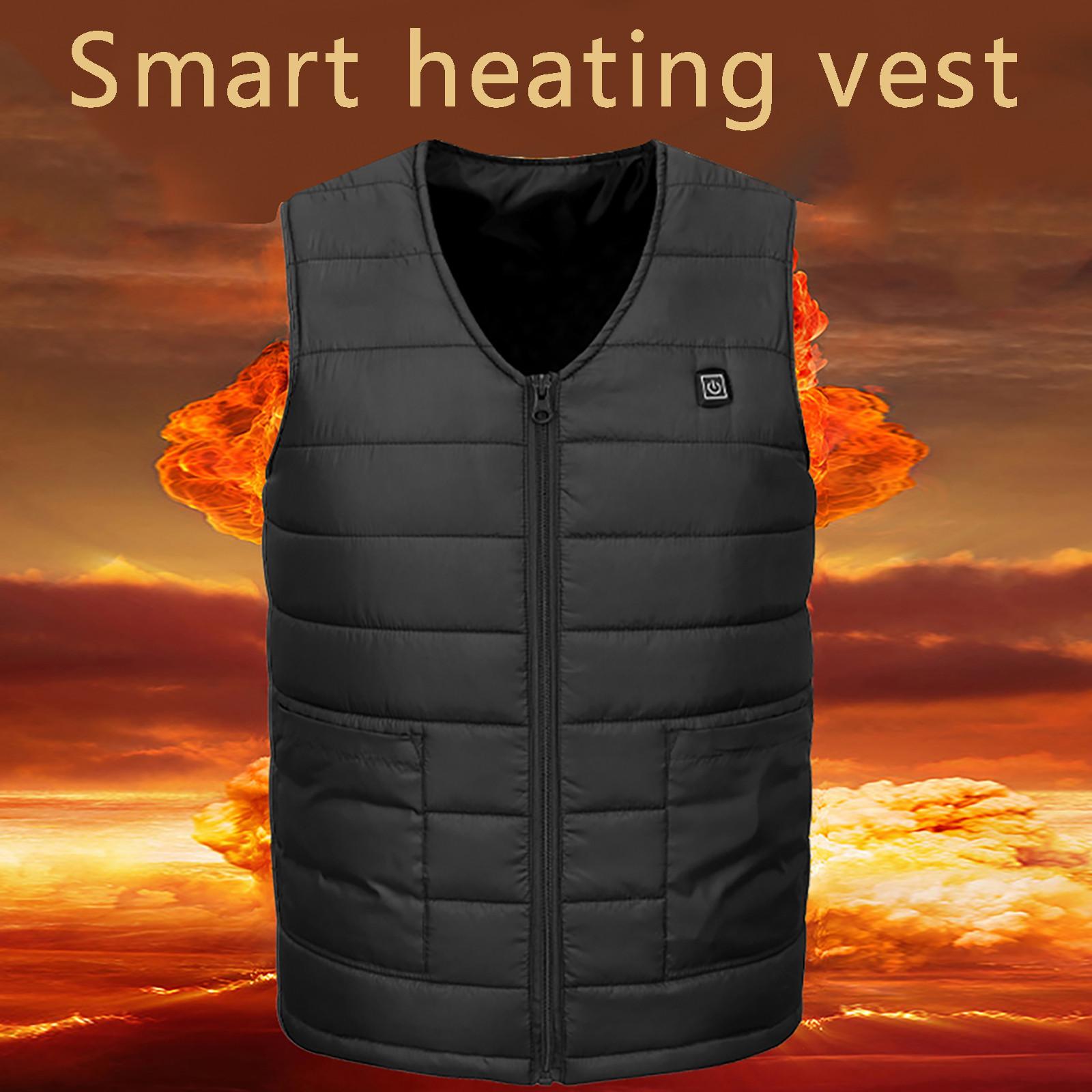 

Теплая одежда на открытом воздухе с подогревом для катания на лыжах, рыбалки, зарядка через пальто с подогревом XXXXXXL чёрный