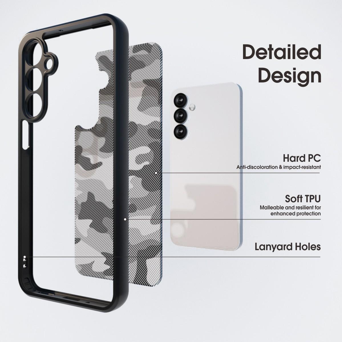 

IBMRS For Samsung Galaxy A16 5G/4G Case TPU+PC Heavy Duty Shockproof Phone Cover Camera Protection Artistic Camouflage