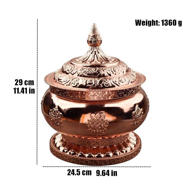 

Tibetan Toba Bottle Food Organizer Tantric Metals Handicraft Buddhist Auspicious Tribute Home Gift Collection Desktop Decorative L бордовый