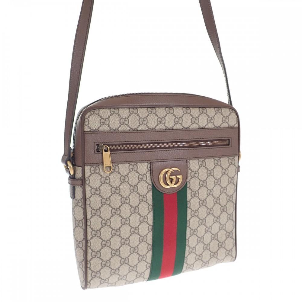 Gucci Schultertasche Braun PVC-beschichtetes Canvas/Leder Damen