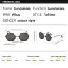 Classic Vintage Metal Round Shape Frame Colored Lenses Sunglasses Unisex Trendy  Uv Protection Reflective Sunglasses