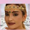 Luxuriöses goldenes Legierungs-Hochzeitsstirnband mit simulierten Kristall-Wassertropfen-Anhängern für Bräute und Feiern
