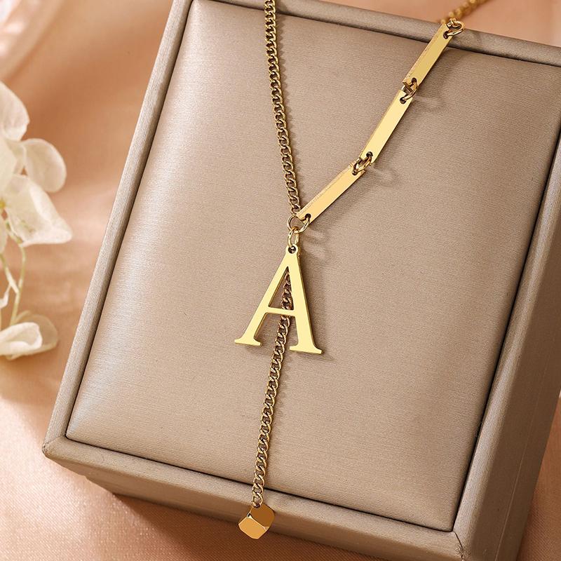 

Женское ожерелье из стали и титана высокой твердости для подарка, повседневное, с 26 буквами и кисточкой, для вечеринки, мероприятия