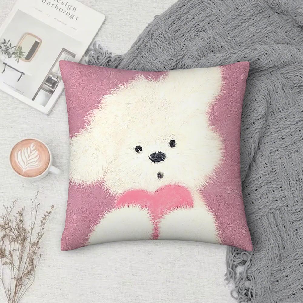 Dog Cute Sherry Small Puppy Pillow Case Square Double-Sided Printing Sofa Cushion Cover Pillowcase Bedroom Bedside