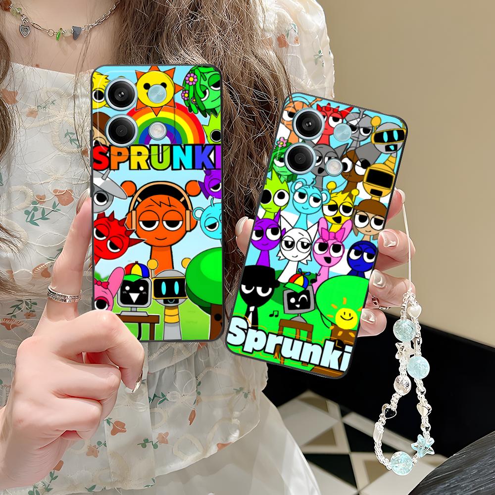 Anime Sprunki Music Mobile Phone Case for POCO M7 M6 M5 M4 M3 X7 X6 X5 X4 X3 Pro GT 5G Colorful Printing Cover Pretty Luxury