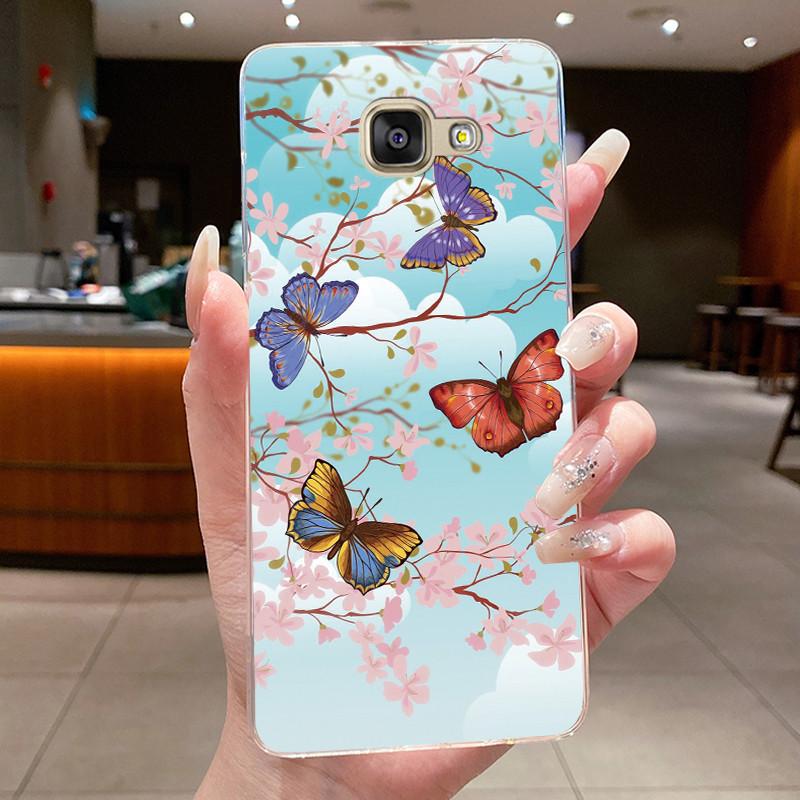 For Samsung Galaxy A5 2016 A3 2016 A7 2017 Case Flower Butterfly Soft Silicone Clear TPU Cover For Samsung A3 A5 2017 Cases Capa