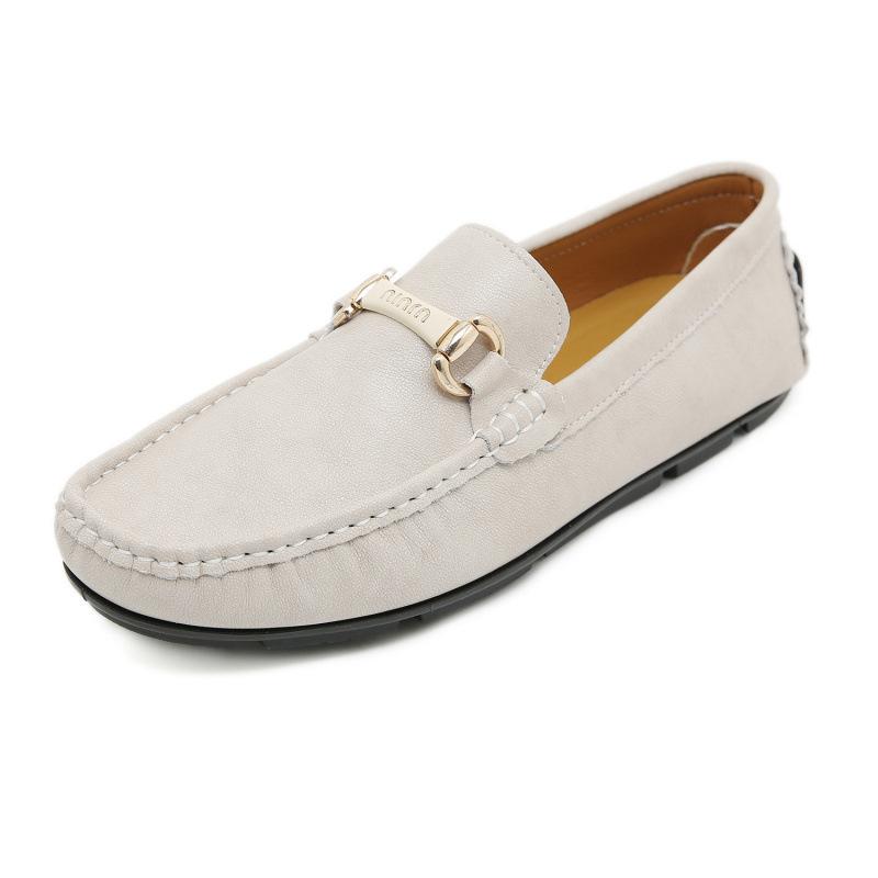 2025 men's shoes Doudou shoes men's winter new casual leather shoes soft leather soft sole warm white driving cotton shoes