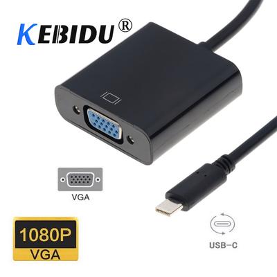 Typ-C-zu-VGA-Adapterkabel, USB 3.1-Hub, Typ-C-Stecker auf VGA-Buchse, Konverter-Adapter für MacBook Chromebook Pixel