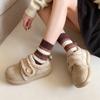Klettverschluss bequeme Einzelschuhe Pendeln flachsohlig flauschige Schuhe Herbst und Winter modisch Retro dicksohlig flache Öffnung rutschfest Baumwollschuhe