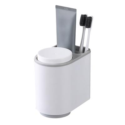 Gargle Cup Holder Magnetic Suspensible Handstand Adsorption Toothbrush Cup Rack for Bathroom Grey