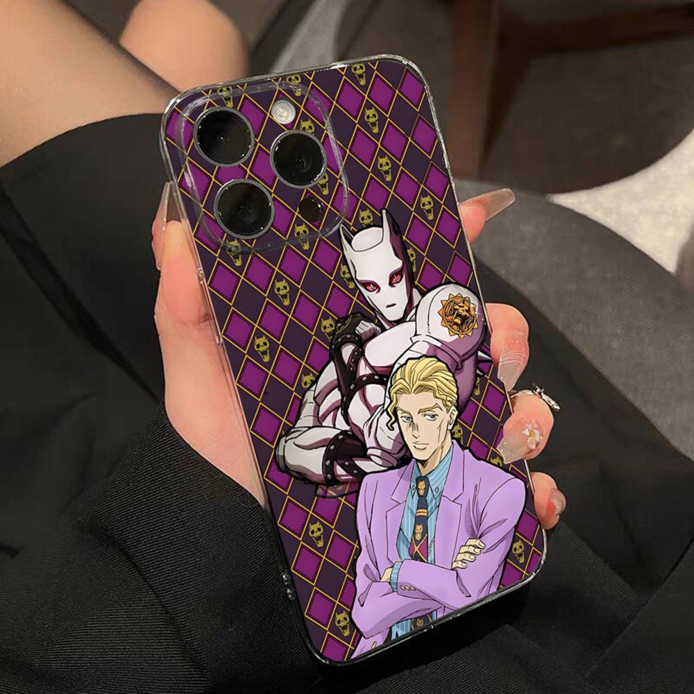 JoJo Adventure Killer Queen Phone Case For IPhone 15 Pro Max 16 Pro Max 14 13 11 12 Mini Xs X Xr 7 8 Plus Se Transparent Cover