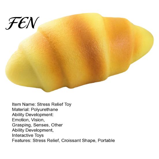 Portable Stress Toy Relief Croissant Squeeze Toy, Simulated Bread Sensory Fidget Home Office Worker Relaxation Desk Anxiety