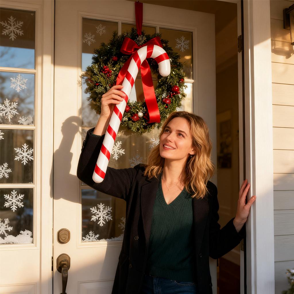 35 Inch Inflatable Christmas Candy Cane For Christmas Decorations, Outdoor Holiday Decorations