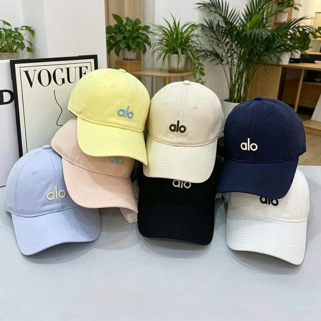 Cappellino da Baseball ALO Ricamato Tridimensionale con Visiera Morbida - Cappello da Sole Casual All-Season Moda Coreana da Donna
