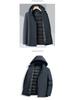 Men's Winter Hooded Jacket with Detachable Goose Down Liner - Warm Casual Outerwear for Middle-aged Dads