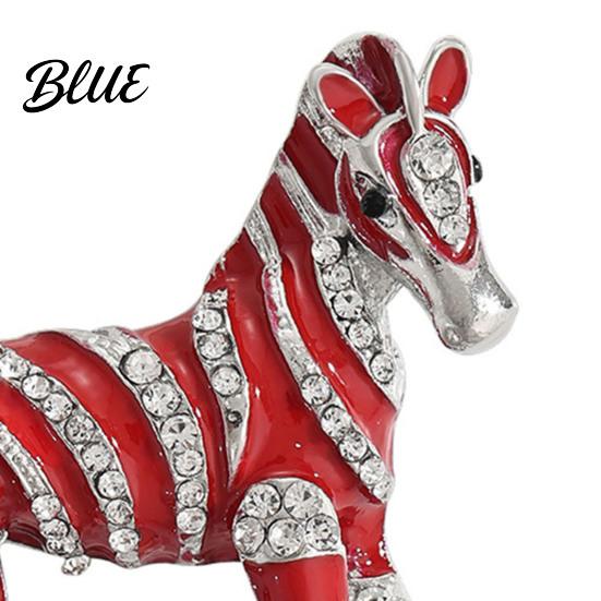 Rainbow Horse Pin Brooch Horse-Themed Zine Alloy with Inlaid Crystals