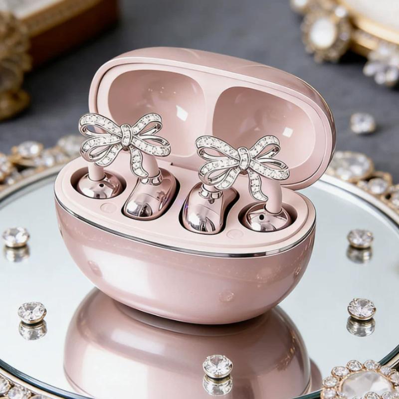 1Pair Butterfly Zircon Headphone Decoration Clips for Personalized Listening Style