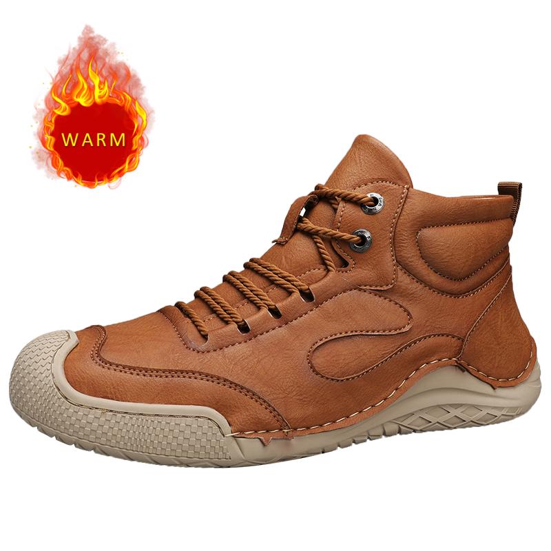 

Зимние хиты продаж 2024 года, высокие мужские ботинки, высококачественные ботильоны, мужская обувь для походов на открытом воздухе, теплая плюшевая тренировочная обувь 46