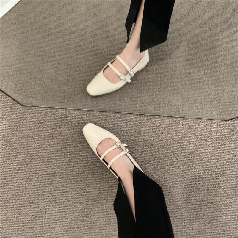 2025 Spring and Autumn New Design Sense French Retro Mary Jane Flats Single Shoes One Word with Buckle Women's Shoes