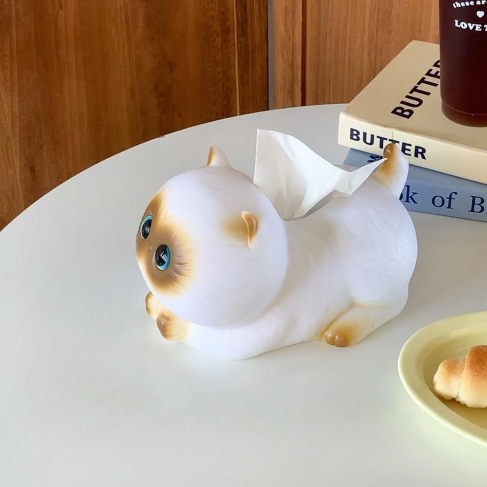 Cute Siamese Cat Cat Tissue Box Cartoon Resin Napkin Holder Wet Tissue Case Gift
